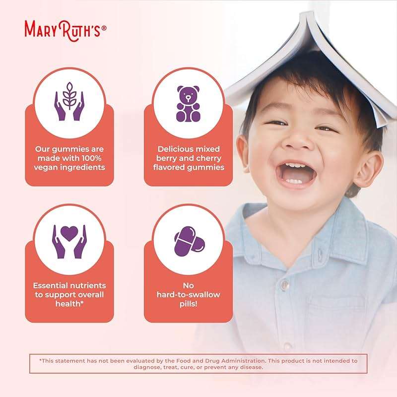 MaryRuth's Toddler Multivitamin Gummies | USDA Organic | 2 Month Supply | Kid & Toddlers Age 2+ Daily Multivitamin: Vitamin C, D3, Zinc | Kids Vitamins | Only 1 Gummy Per Day | 60 Ct (60 Day Supply) - Image 6