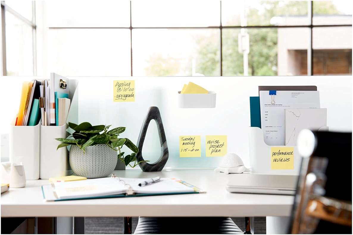 Post-it 100% Recycled Paper Super Sticky Notes, Canary Yellow, 3 in. x 3 in., 5 Sticky Note Pads, 70 Sheets per Pad, Back to School Supplies and Office Products - Image 2