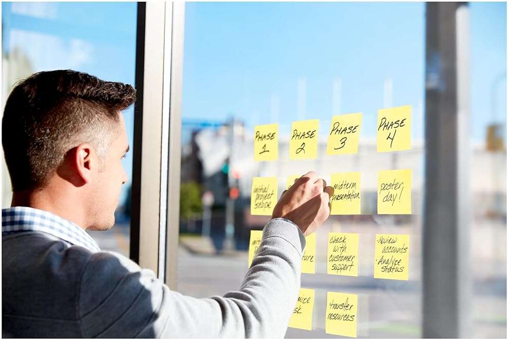 Post-it 100% Recycled Paper Super Sticky Notes, Canary Yellow, 3 in. x 3 in., 5 Sticky Note Pads, 70 Sheets per Pad, Back to School Supplies and Office Products - Image 11