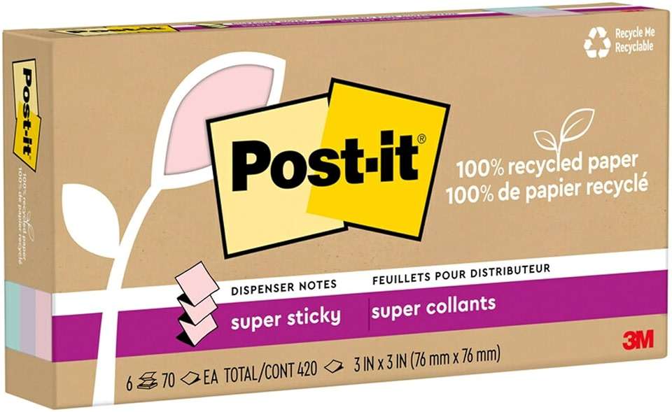 Post-it Super Sticky 100% Recycled Pop-up Notes, 3 in. x 3 in., 70 Sheets, 6 Pads, Wanderlust Collection, Back to School Supplies and Office Products - Image 11