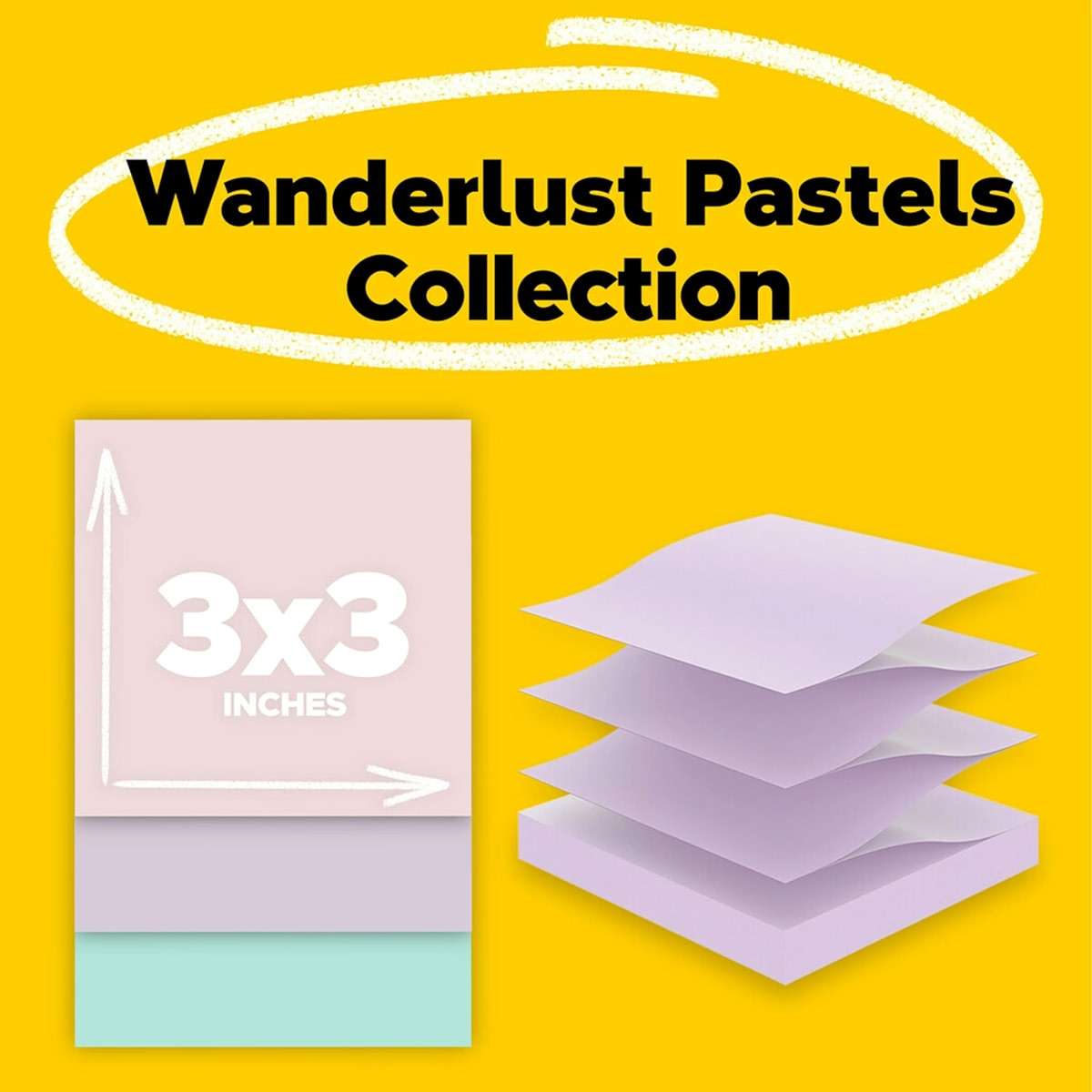 Post-it Super Sticky 100% Recycled Pop-up Notes, 3 in. x 3 in., 70 Sheets, 6 Pads, Wanderlust Collection, Back to School Supplies and Office Products - Image 3
