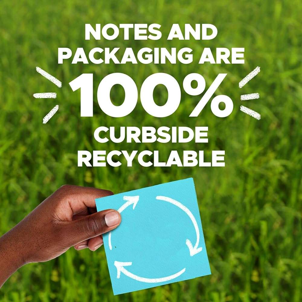 Post-it Super Sticky 100% Recycled Pop-up Notes, 3 in. x 3 in., 70 Sheets, 6 Pads, Wanderlust Collection, Back to School Supplies and Office Products - Image 8
