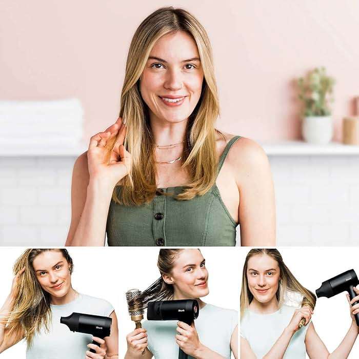 SHARK HD125CO Hair Blow Dryer HyperAIR Fast-Drying with IQ 2-in-1 Concentrator, IQ Styling Brush & IQ Curl-Defining Diffuser Attachments, Black (Renewed), 1.0 Count - Image 5