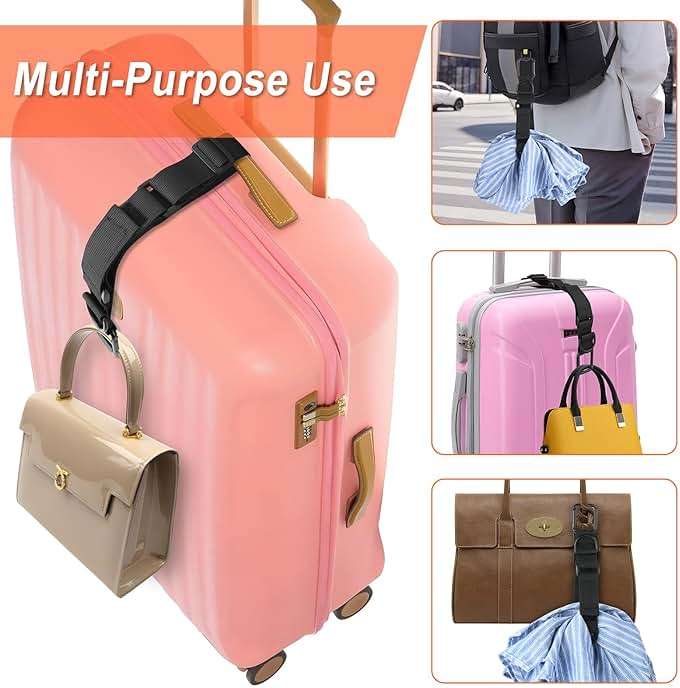 Cosmos 2 Pcs Add a Bag Strap Jacket Gripper Carry-on Baggage Straps Suitcase Belts Adjustable Extra Luggage Bag Straps for Travel Accessories - Image 6
