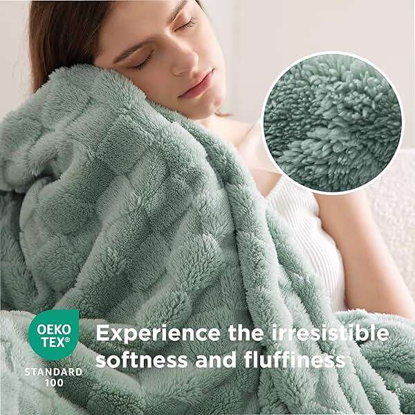 Bedsure GentleSoft Sage Green Throw Blanket for Couch - Checkered Cute Fleece Blankets, Soft Cozy Summer Throw for Bedroom Home Decor Gifts for Mom Girls, Green, 50x60 Inches - Image 5