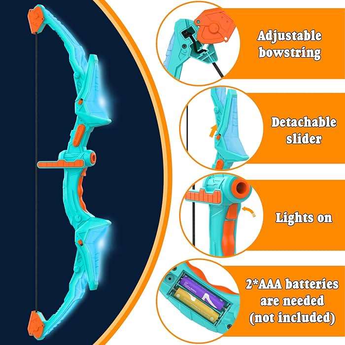2 Pack Bow and Arrow Set for Kids, Light Up Archery Set with 14 Suction Cup Arrows, Archery Targets Outdoor Games for Kids Ages 4-8 8-12, Birthday Gifts Toys for 5 6 7 8 9 10 11 12 Year Old Boys Girls - Image 8