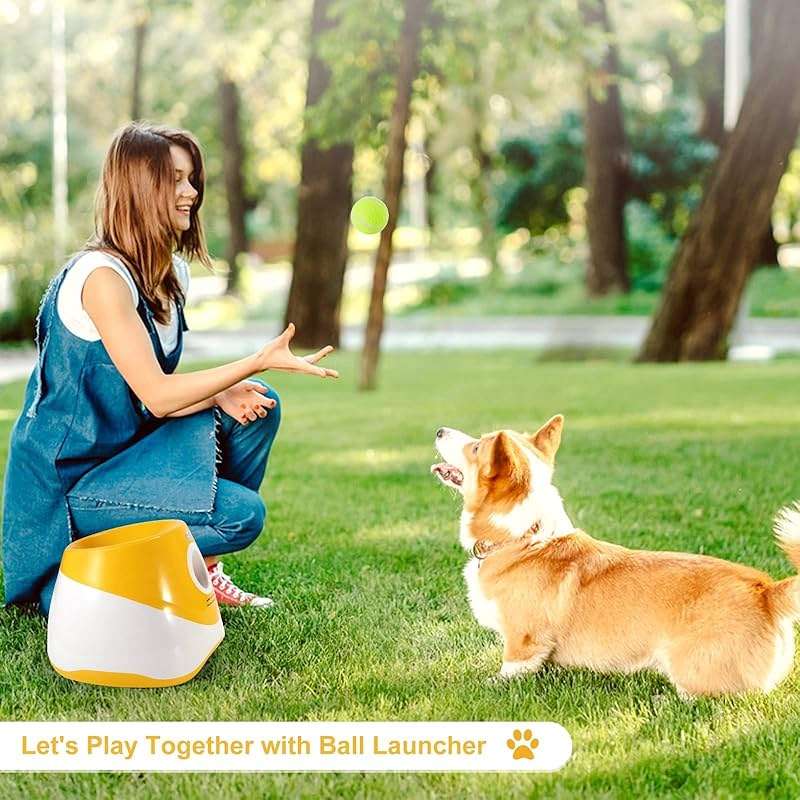 MEKAPLE Dog Ball Thrower Launcher, Automatic Launcher with 6 Mini Tennis Balls, Interactive Dog Toys Indoor Outdoor Ball Thrower Machine for Small Dogs with 3 Distance Settings - Image 6
