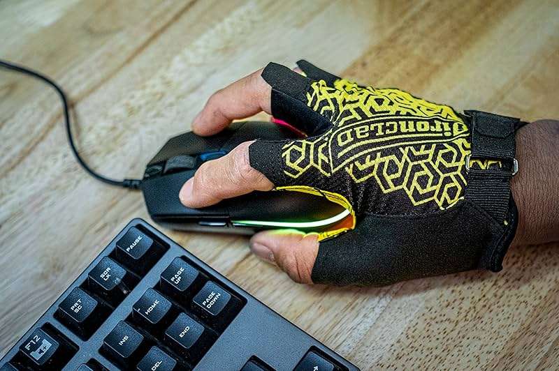 Ironclad Gaming Gloves, Half Finger Coverage, Precision Fit, Performance Silicone Grip, Moisture Wicking Construction, 1 Pair - Image 5