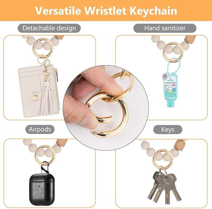 KNGITRYI Wallet Keychain Wristlet for Women,Slim RFID Credit Card Holder Purse Tassel Keychain Bangle Key Ring for Men Women - Image 4