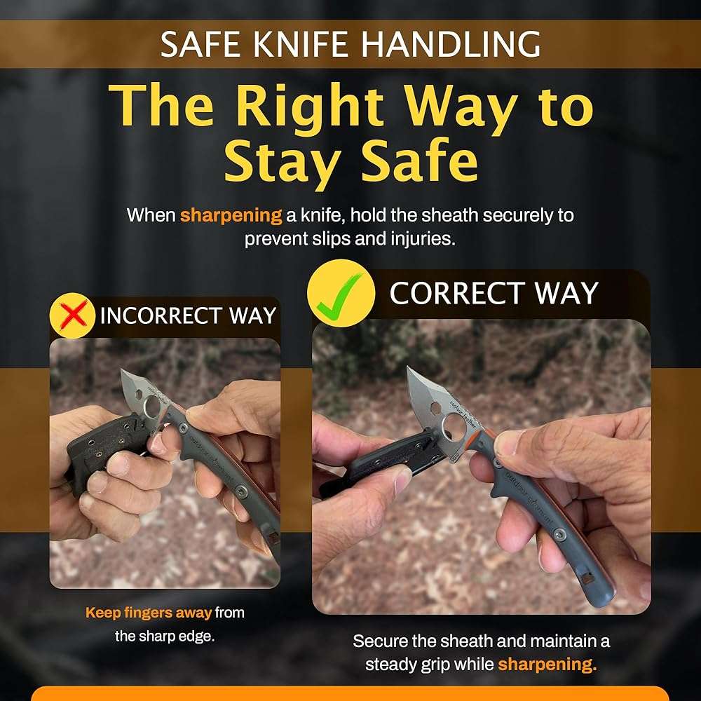 OUTDOOR ELEMENT Contour Feather Adventure Survival Knife - Fixed Blade, Hunting, Camping Knife with Fire Starter, Sharpener, Whistle, Hex Driver, Sheath - Full Tang, VG10 Steel, Belt Clip - Image 9