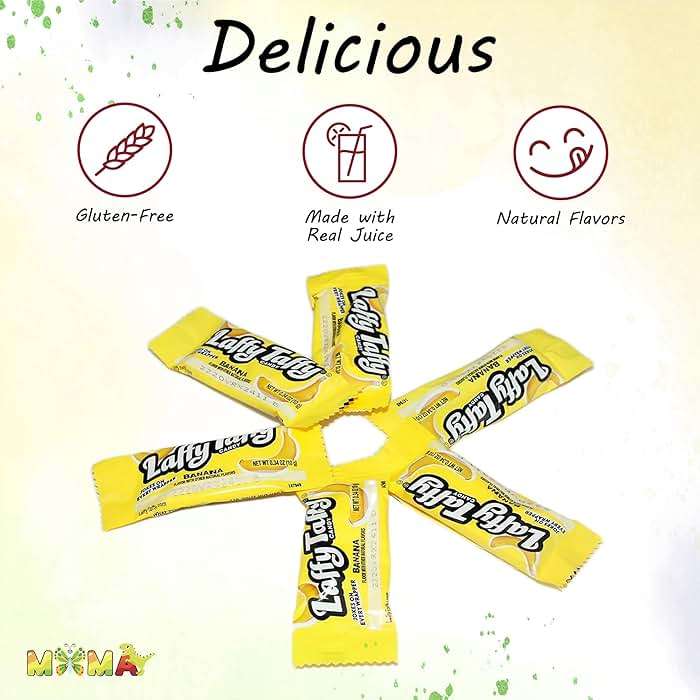 Chewy, Tangy, and Tasty Mini Taffy Wrapped Bars in Bulk - (1 Pound) (Banana) - Mothers Day Candy, Basket Stuffers & Fillers, Sweet Taffy Treats for Kids - Image 4