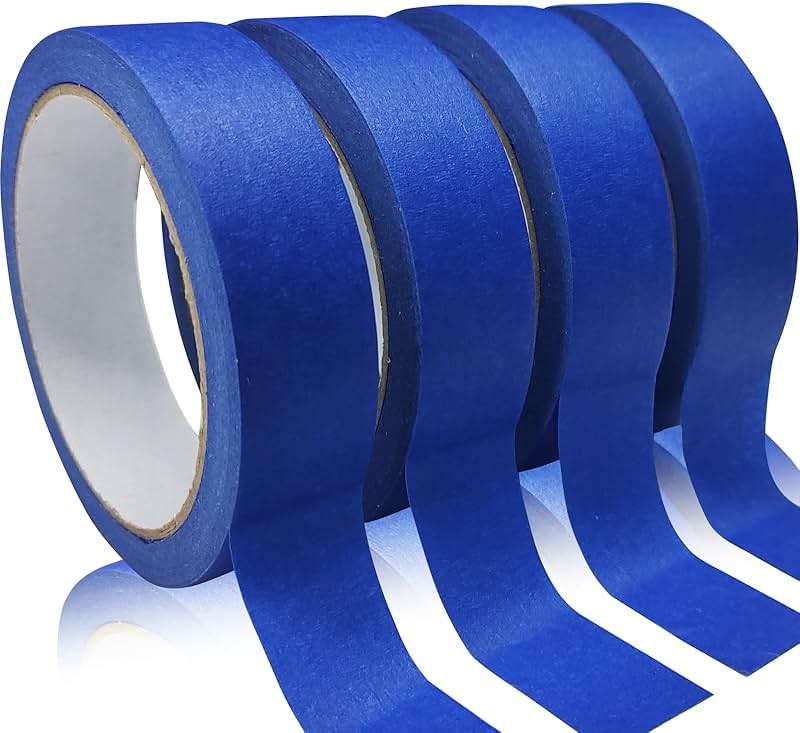 4 Rolls Premium Painters Tape, Blue Tape, Masking Tape, Paint Tape for Multi-Purpose, Painting, Painter's, DIY Crafts Arts (88yd =0.94IN*22yd*4) Decoration Labeling No Residue, Easy Removal - Image 1