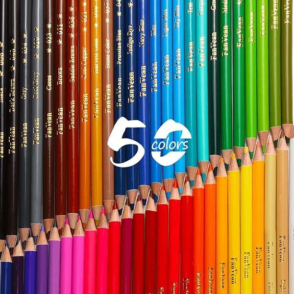 FanVean Colored Pencils 50 count Color Pencil for adult Coloring Books Color Pencils Set Ideal for Drawing Blending Shading,Gift for Mothers Adults Beginners - Image 3