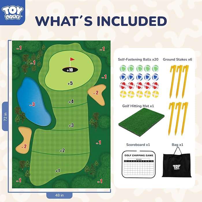 TOY Life Chipping Golf Game Mat Indoor Outdoor Games for Adults and Family Kids Outdoor Play Equipment Stick Chip Game Indoor Golf Set Backyard Games Outdoor Toys for Kids - Image 3