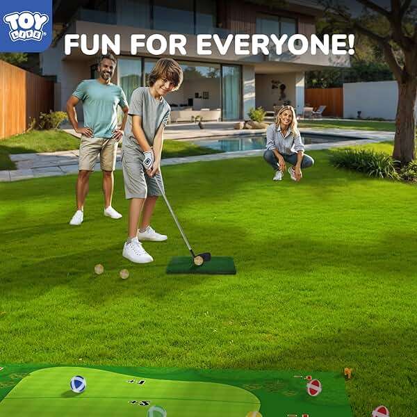 TOY Life Chipping Golf Game Mat Indoor Outdoor Games for Adults and Family Kids Outdoor Play Equipment Stick Chip Game Indoor Golf Set Backyard Games Outdoor Toys for Kids - Image 4