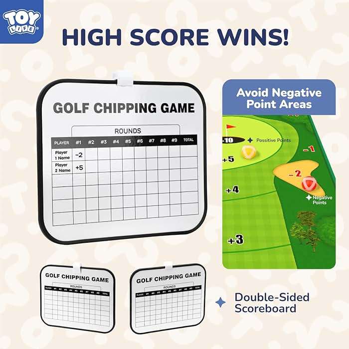 TOY Life Chipping Golf Game Mat Indoor Outdoor Games for Adults and Family Kids Outdoor Play Equipment Stick Chip Game Indoor Golf Set Backyard Games Outdoor Toys for Kids - Image 5