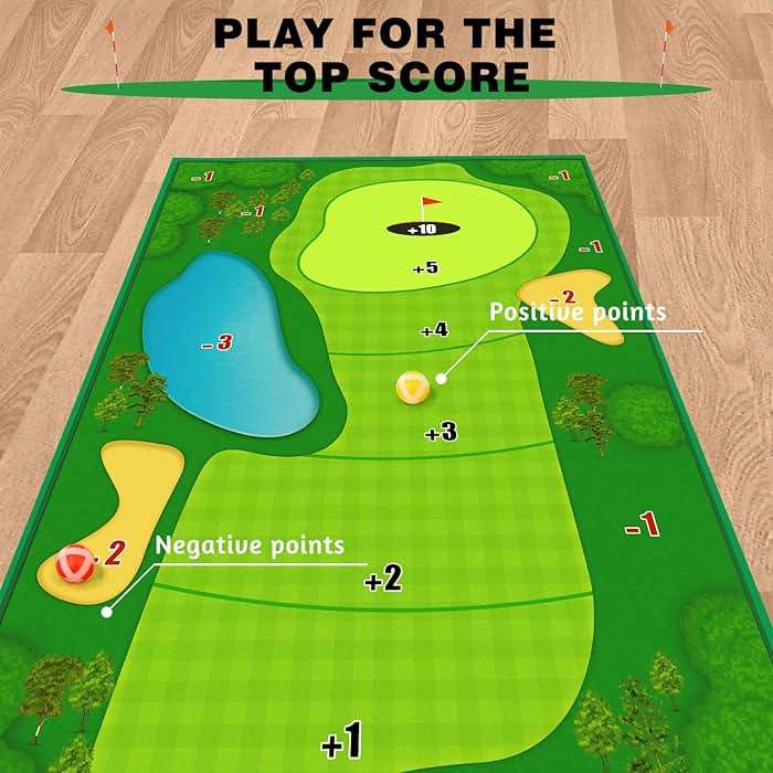 TOY Life Chipping Golf Game Mat Indoor Outdoor Games for Adults and Family Kids Outdoor Play Equipment Stick Chip Game Indoor Golf Set Backyard Games Outdoor Toys for Kids - Image 8