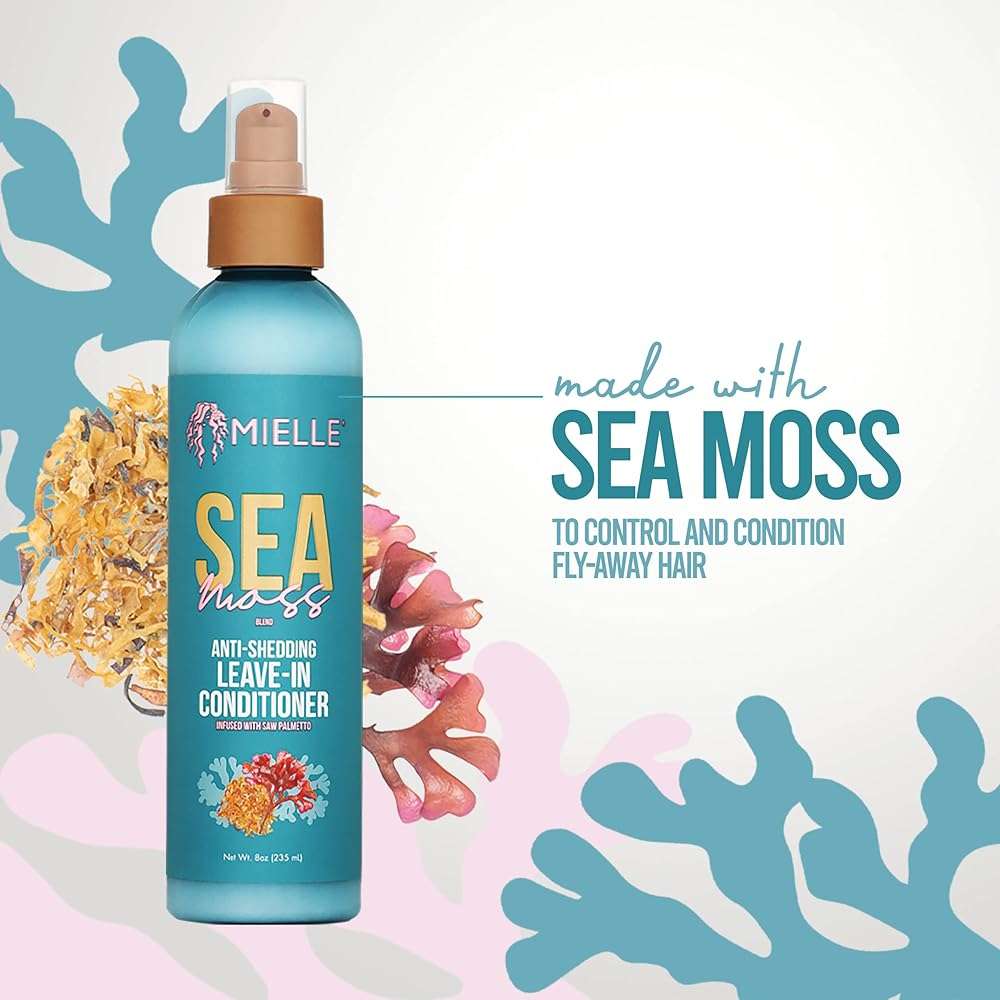 Mielle Organics Sea Moss Anti-Shedding Leave In Conditioner for Curly Hair - Moisturizing Leave In Treatment Spray to Detangle, Style and Refresh Curls (8 Oz) - Image 4