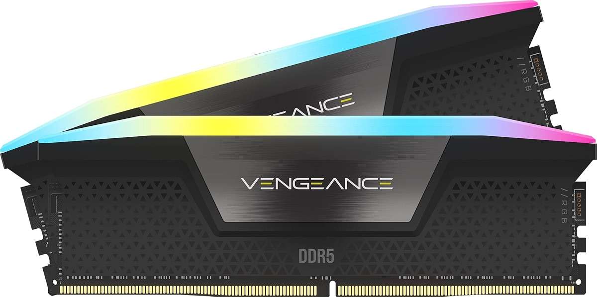 CORSAIR Vengeance RGB DDR5 RAM 32GB (2x16GB) Up to 6000MHz CL30-36-36-76 1.40V AMD EXPO Intel XMP Desktop Computer Memory - Gray (CMH32GX5M2B6000Z30K) - Image 1
