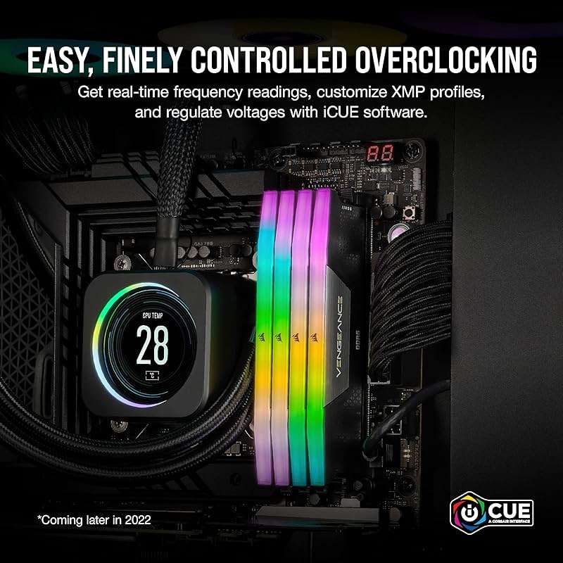 CORSAIR Vengeance RGB DDR5 RAM 32GB (2x16GB) Up to 6000MHz CL30-36-36-76 1.40V AMD EXPO Intel XMP Desktop Computer Memory - Gray (CMH32GX5M2B6000Z30K) - Image 4