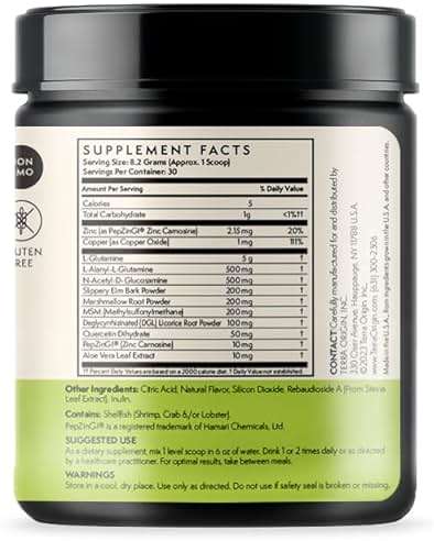 Healthy Gut Green Apple | 30-Servings with L-Glutamine, Zinc, Glucosamine, Slippery Elm Bark, Marshmallow Root and More! - Image 2
