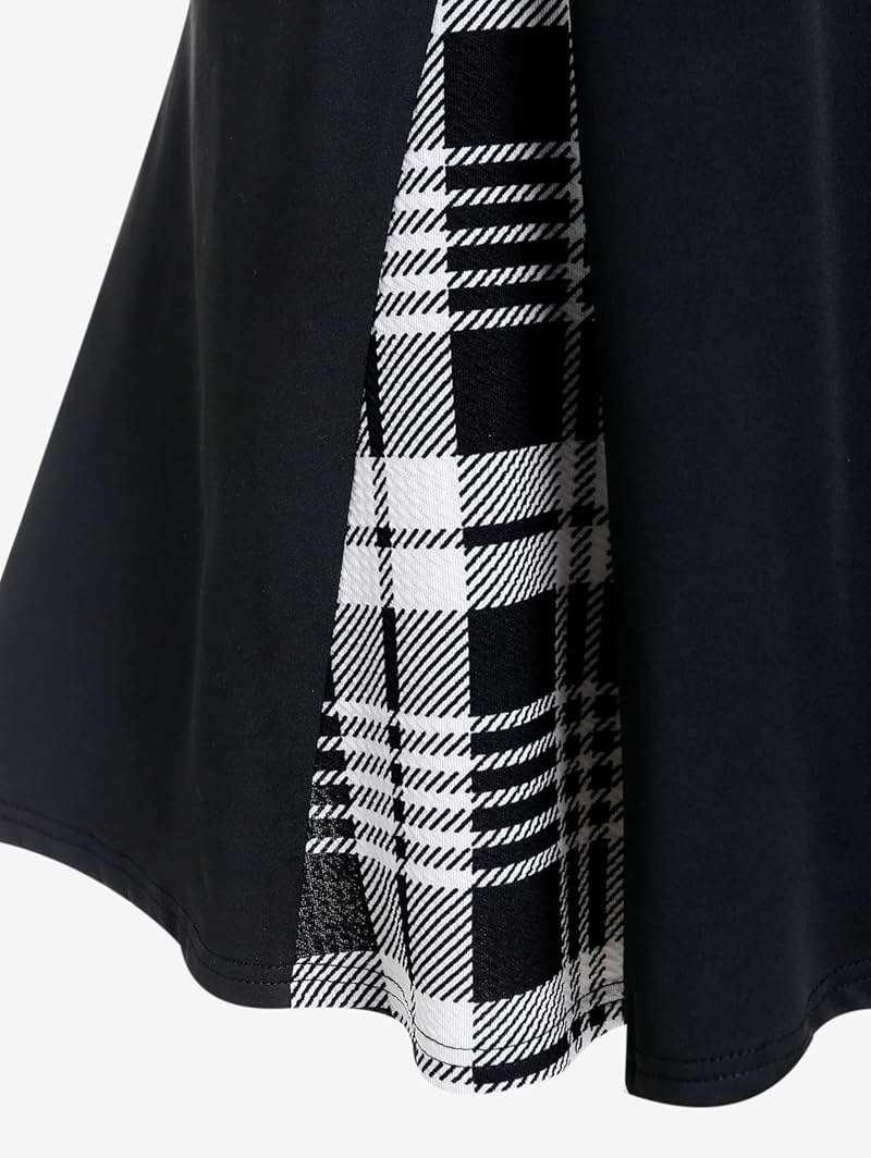 ROSE GAL Women's Plus Size Gothic Mini Skirt High Waisted Short A-Line School Uniform Skirt - Image 3