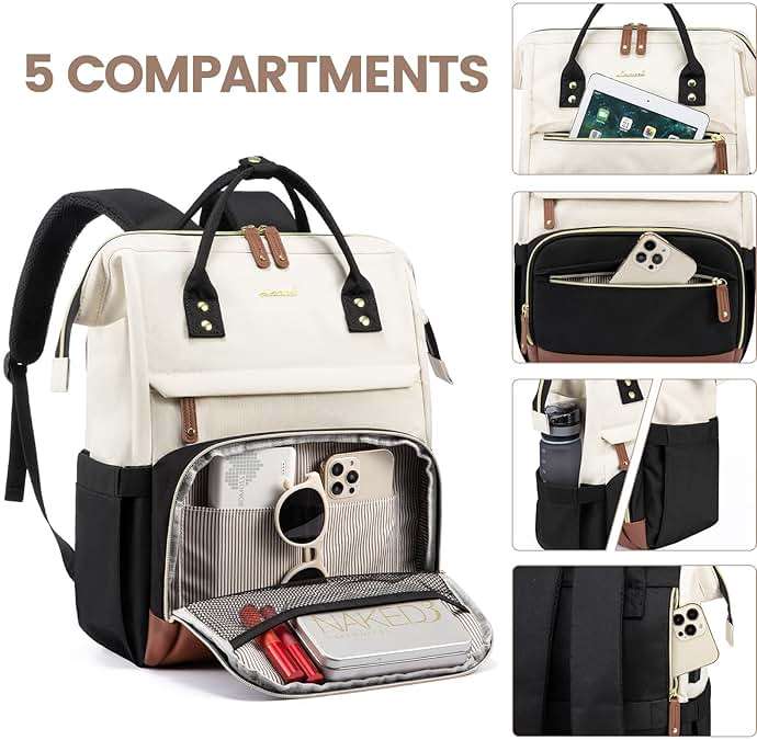 LOVEVOOK Laptop Backpack for Women, 15.6 Inch Work Business Backpacks Purse With Large Capacity, Waterproof Nurse Bag College Bookbag for School, Waterproof Casual Daypack for Travel - Image 3