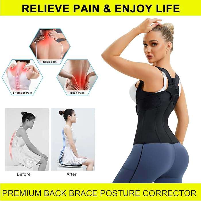 URSEXYLY Back Brace For Women Waist Trainer Vest Back Straightener Adjustable Posture Corrector Spinal Neck Shoulder Support - Image 3