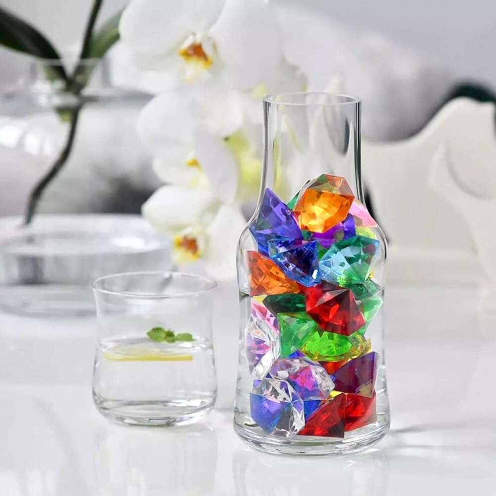 60pcs Acrylic Diamond Gems Pirate Plastic Gems Large Acrylic Gems Jewels Bulk Treasure Chest Hunt Party Favors 25 Carat (Multicolor) - Image 2