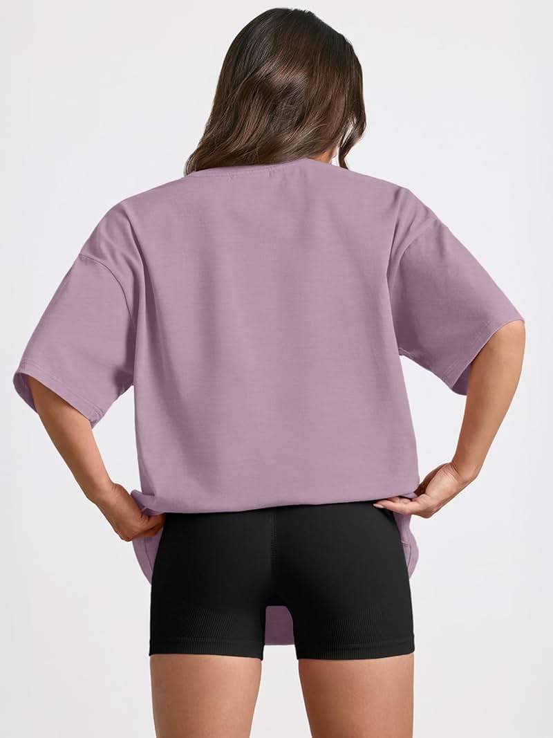 Trendy Queen Womens Oversized Summer T-Shirts Plus Size Short Sleeves Workout Tops - Image 4