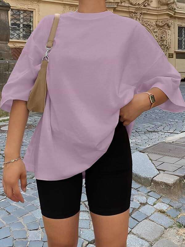 Trendy Queen Womens Oversized Summer T-Shirts Plus Size Short Sleeves Workout Tops - Image 5