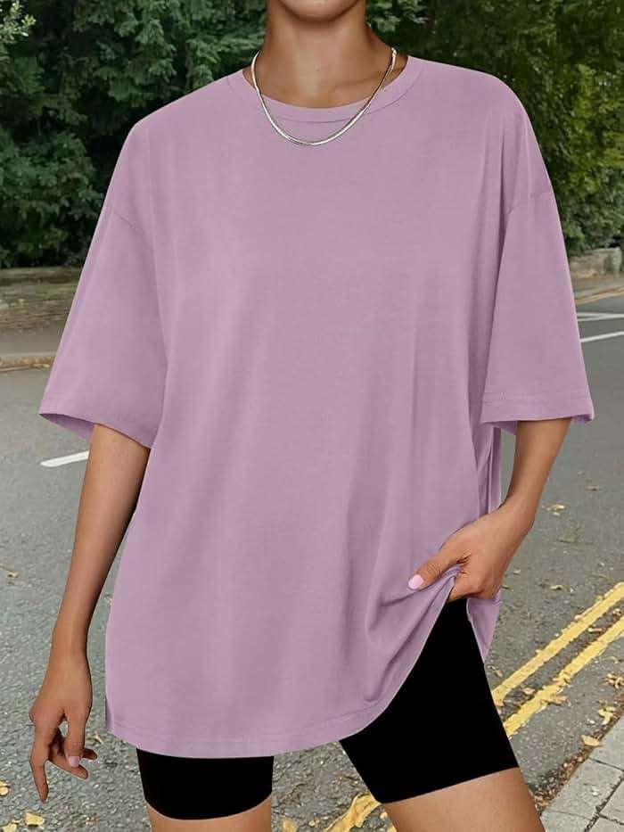 Trendy Queen Womens Oversized Summer T-Shirts Plus Size Short Sleeves Workout Tops - Image 6