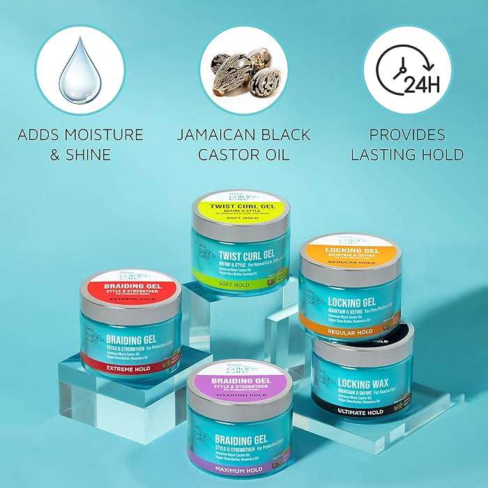 KISS COLORS & CARE Braid Gel Extreme Hold, 6 oz -Nourishing, Adds Shine, Moisture Boosting, Long Lasting Hold, For All Hair Types, Style and Stregthen, For Protective Styles - Image 4