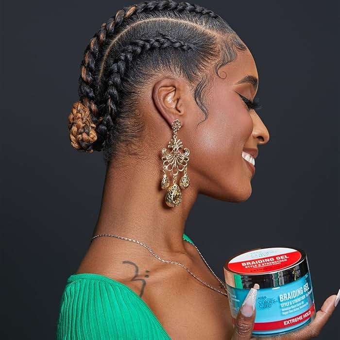 KISS COLORS & CARE Braid Gel Extreme Hold, 6 oz -Nourishing, Adds Shine, Moisture Boosting, Long Lasting Hold, For All Hair Types, Style and Stregthen, For Protective Styles - Image 6