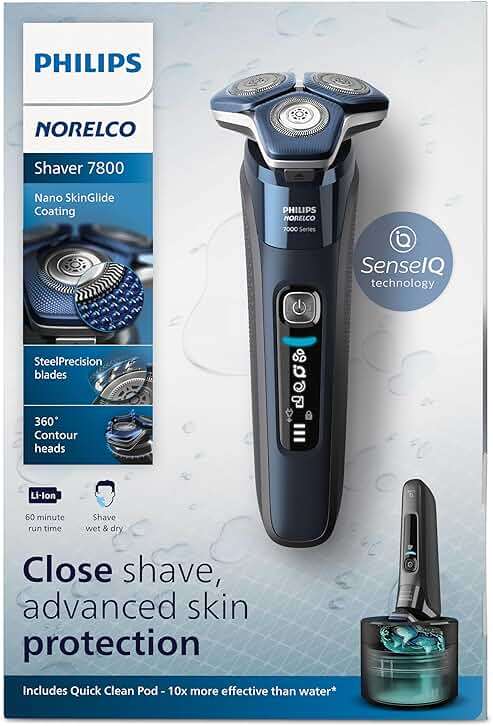 Philips Norelco Shaver 7800, Rechargeable Wet & Dry Electric Shaver with SenseIQ Technology, Quick Clean Pod, Charging Stand, Travel Case and Pop-up Trimmer, S7885/85 - Image 15