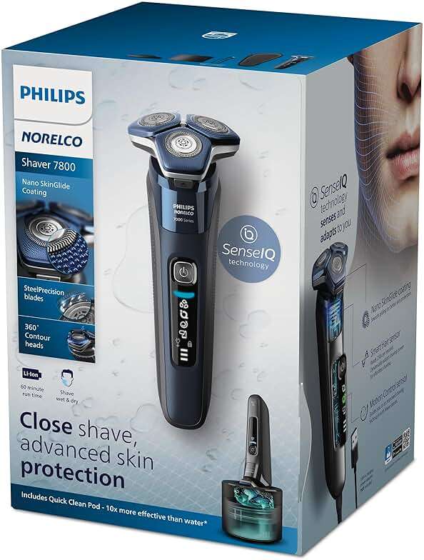 Philips Norelco Shaver 7800, Rechargeable Wet & Dry Electric Shaver with SenseIQ Technology, Quick Clean Pod, Charging Stand, Travel Case and Pop-up Trimmer, S7885/85 - Image 16