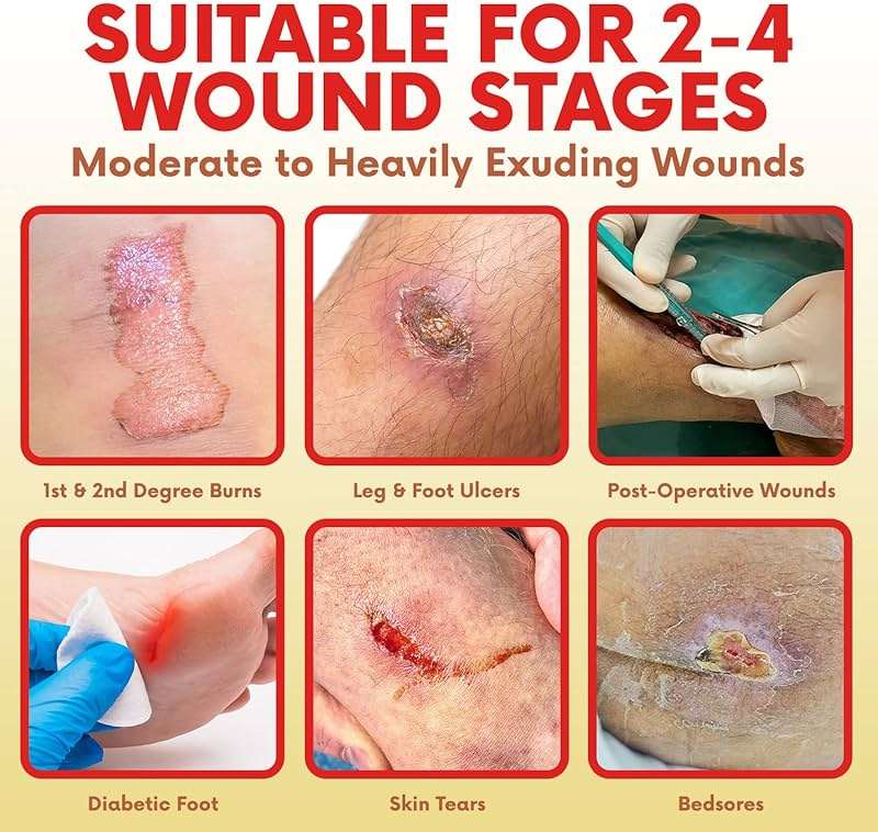 HEALQU Silicone Foam Dressing with Border 3x3 inch, Box of 10 - for Optimal Wound Care-Multi-Layered Super Absorbent Core & Breathable Skin Adhesive Waterproof Pads for Burns, Pressure Ulcers. - Image 6
