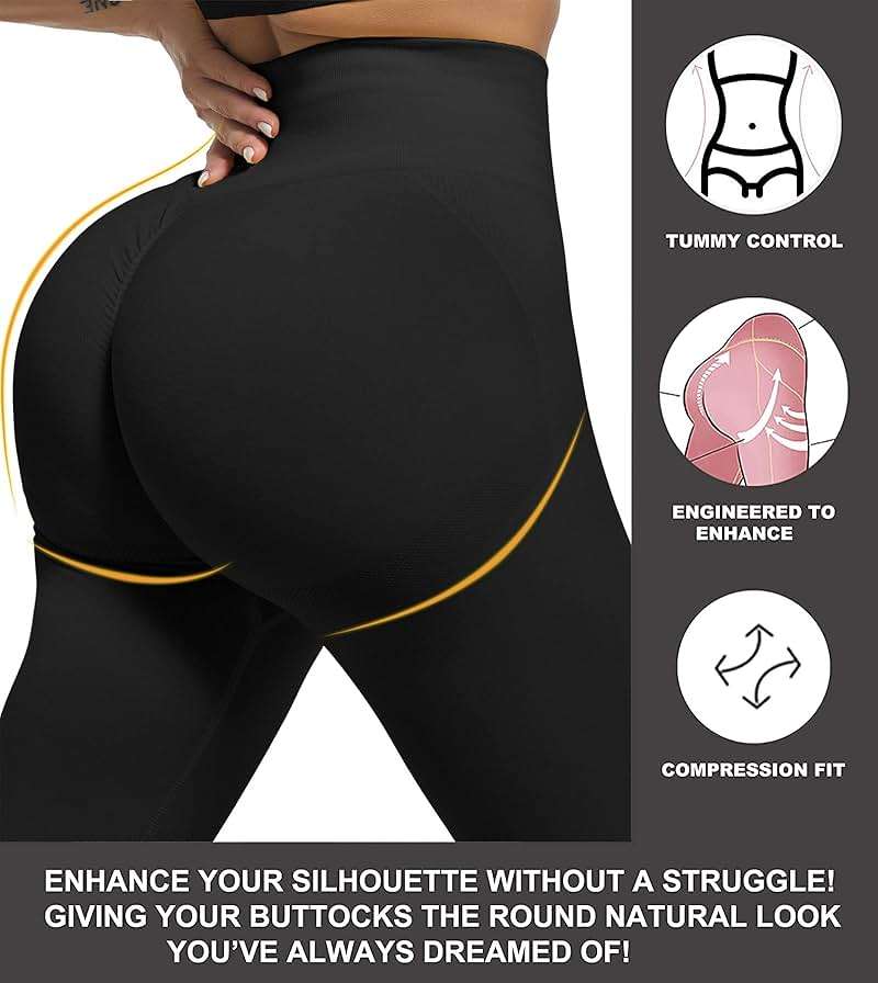 CHRLEISURE Workout Leggings Sets for Women, Gym Scrunch Butt Butt Lifting Seamless Leggings 3 Piece - Image 2