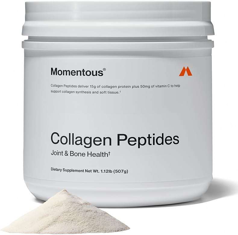 Momentous Grass-Fed Collagen Peptides Powder - Collagen Protein Powder with Fortigel & Vitamin C for Hair, Skin, Nails, & Joint Health Support - NSF Certified for Sport - Packaging May Vary - Image 1