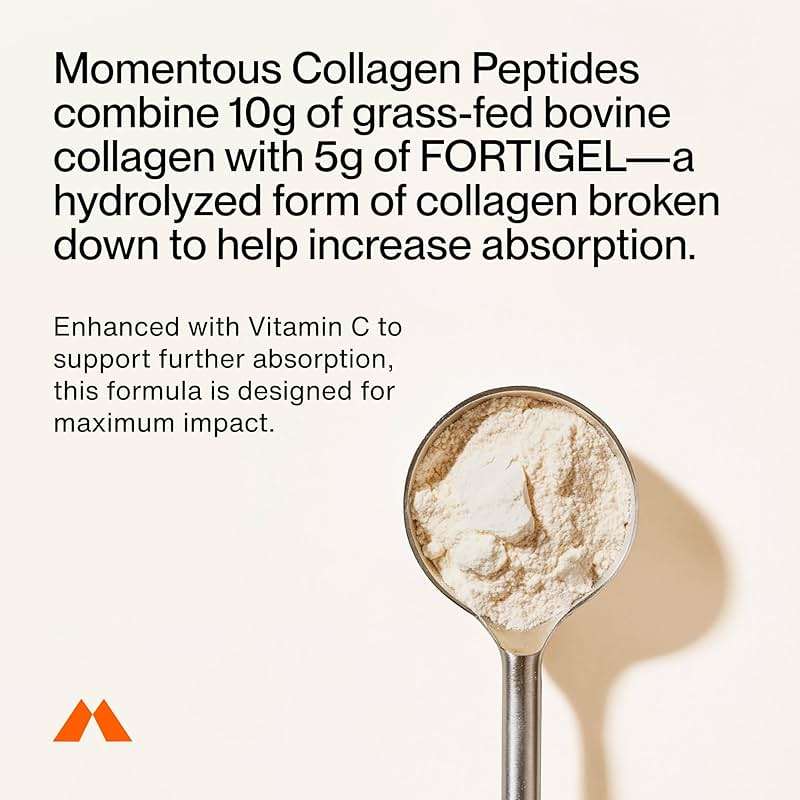 Momentous Grass-Fed Collagen Peptides Powder - Collagen Protein Powder with Fortigel & Vitamin C for Hair, Skin, Nails, & Joint Health Support - NSF Certified for Sport - Packaging May Vary - Image 4