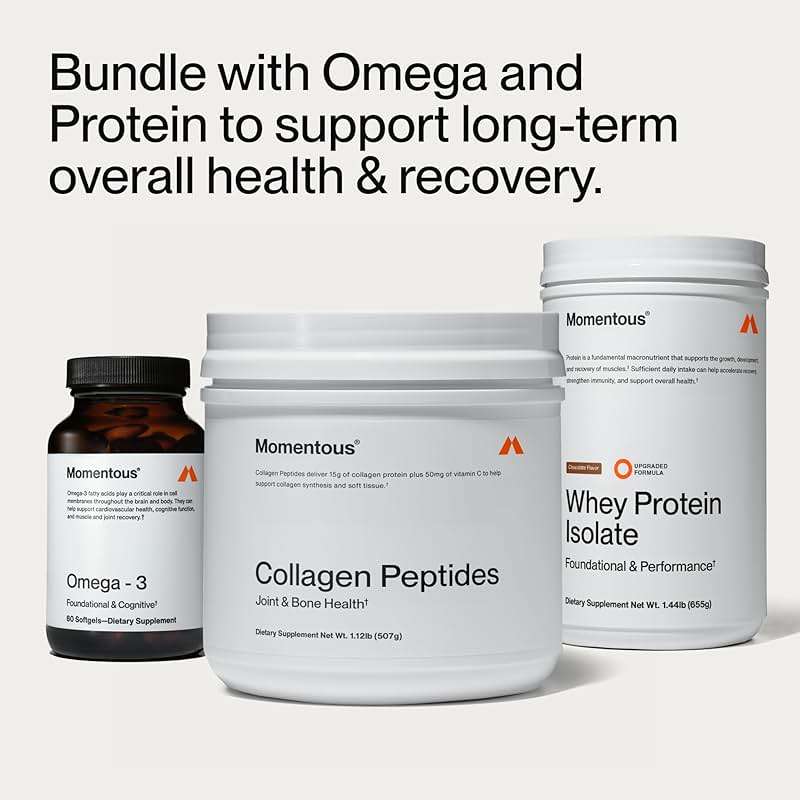 Momentous Grass-Fed Collagen Peptides Powder - Collagen Protein Powder with Fortigel & Vitamin C for Hair, Skin, Nails, & Joint Health Support - NSF Certified for Sport - Packaging May Vary - Image 8