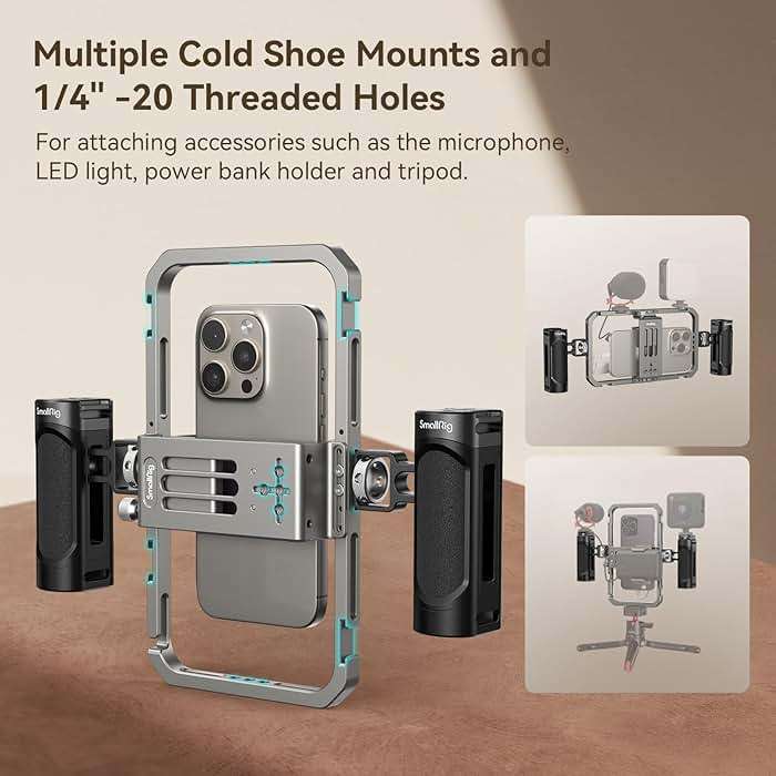 SmallRig Universal Phone Cage, Smartphone Video Rig Kit with Handles, Handheld Filmmaking Vlogging Case Stabilizer for Videomaker, for iPhone 17/16/15 for Samsung for Pixel and Other Android Phones - Image 2