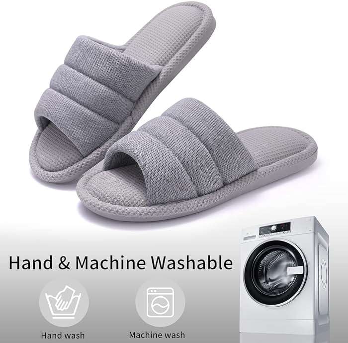 Shevalues Summer House Slippers for Women Men Breathable Waffle Indoor Slippers Slip-on Open Toe Home Shoes - Image 6