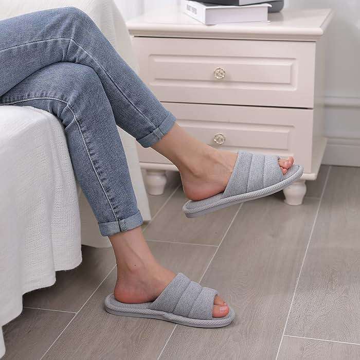 Shevalues Summer House Slippers for Women Men Breathable Waffle Indoor Slippers Slip-on Open Toe Home Shoes - Image 7