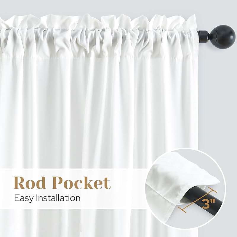 HOMEIDEAS Non-See-Through White Privacy Sheer Curtains 52 X 84 Inches Long 2 Panels Sheer Curtains Light Filtering Window Curtains Drapes for Bedroom Living Room - Image 5
