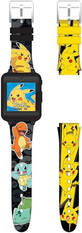 Pokémon Interactive Kids Smartwatch with Touchscreen, Interchangeable Pikachu & Friends Straps, Built-in Camera, Alarm, Stopwatch, Calculator, and 10 Watch Faces - Fits Wrists 5.5"-8" - Image 3