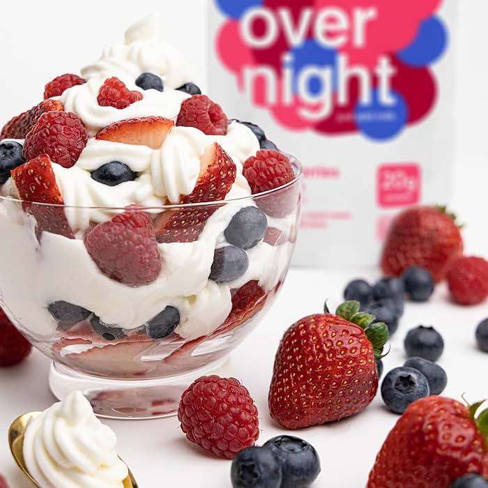 Oats Overnight Mixed Berries & Cream - Overnight Oats with 20g Protein, High Fiber Breakfast Protein Shake - Gluten Free Oatmeal, Non GMO High Protein Oatmeal (2.8 oz per meal) (8 Pack) - Image 5