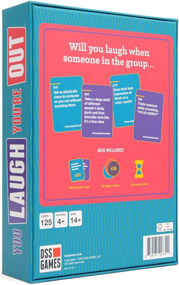 You Laugh You're Out [A Party Game with Hilarious Charades Family Card Games for Adults & Teens, 125 Prompt Cards Fun for Family Game Nights, Gatherings, & Parties Ages 14+] - Image 3