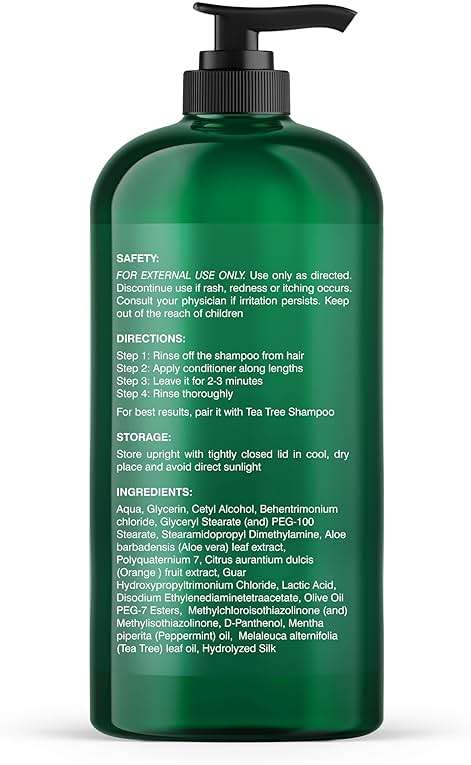 Botanic Hearth Tea Tree Conditioner for Women & Men | Nourishes & Hydrates Hair | With Vitamin C, Peppermint Oil, Rosemary & Lavender Oil | Sulphate & Paraben Free | 16 Fl Oz - Image 2
