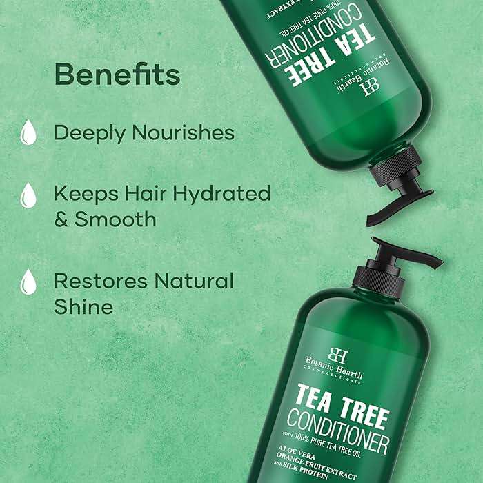 Botanic Hearth Tea Tree Conditioner for Women & Men | Nourishes & Hydrates Hair | With Vitamin C, Peppermint Oil, Rosemary & Lavender Oil | Sulphate & Paraben Free | 16 Fl Oz - Image 4
